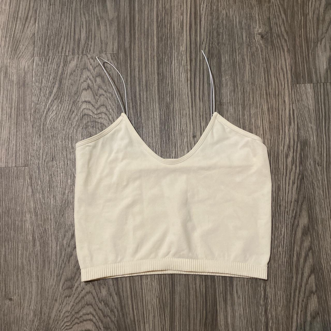 Cream Cami Crop Top Size: M/L (fits like a medium or... - Depop