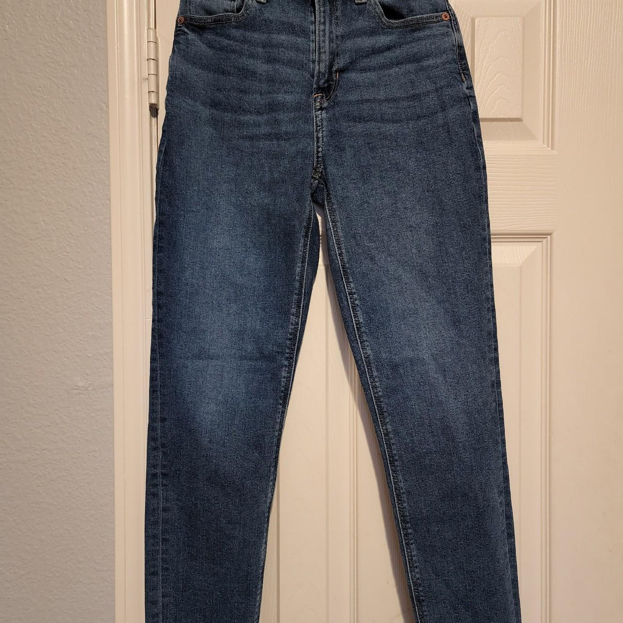 American Eagle Mom Stretch Jeans Color: Classic... - Depop