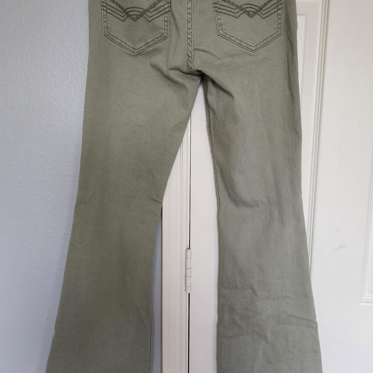 Super cute light green hem-flare denim Miranda... - Depop