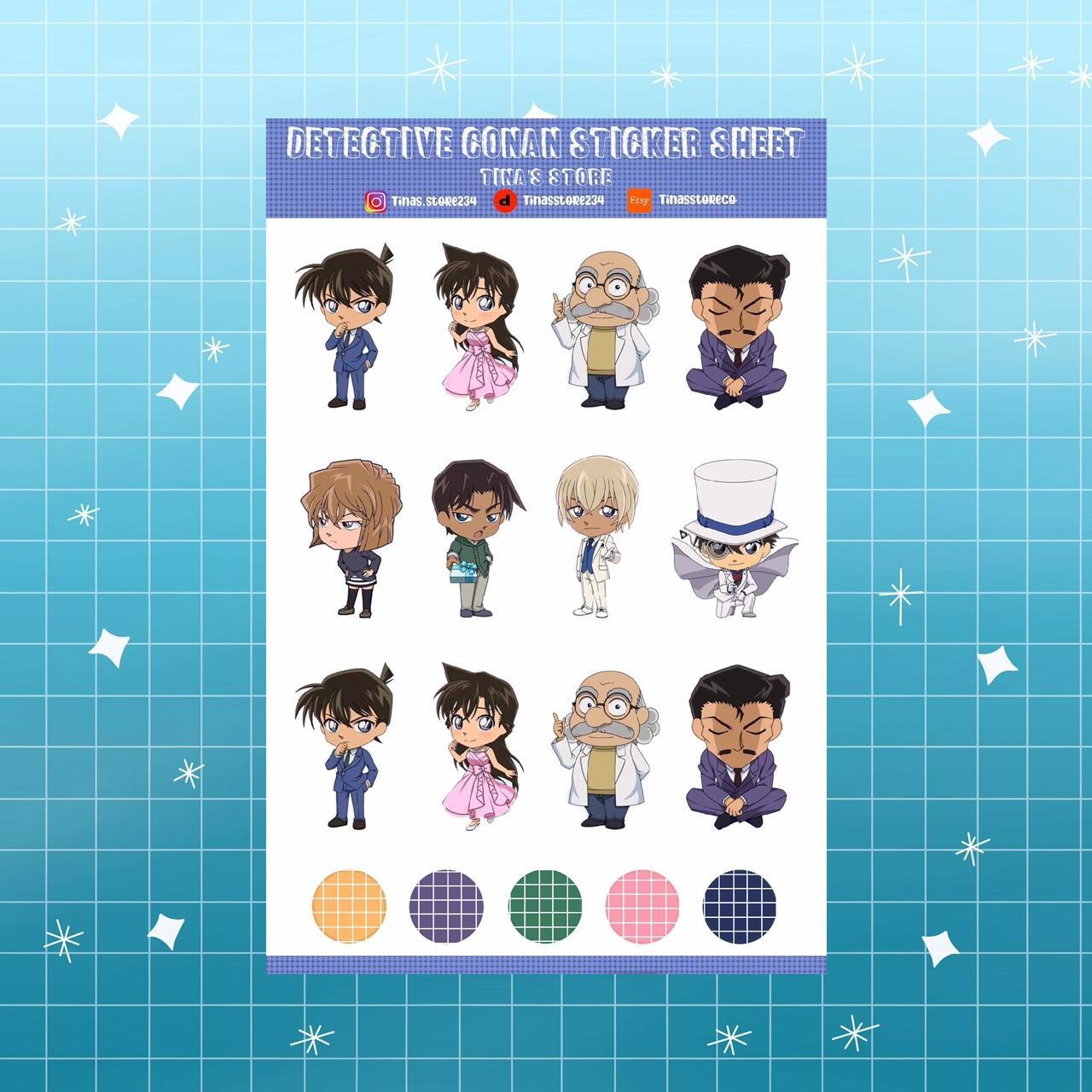 Detective Conan Matte Sticker Sheet Size: 145×95... - Depop