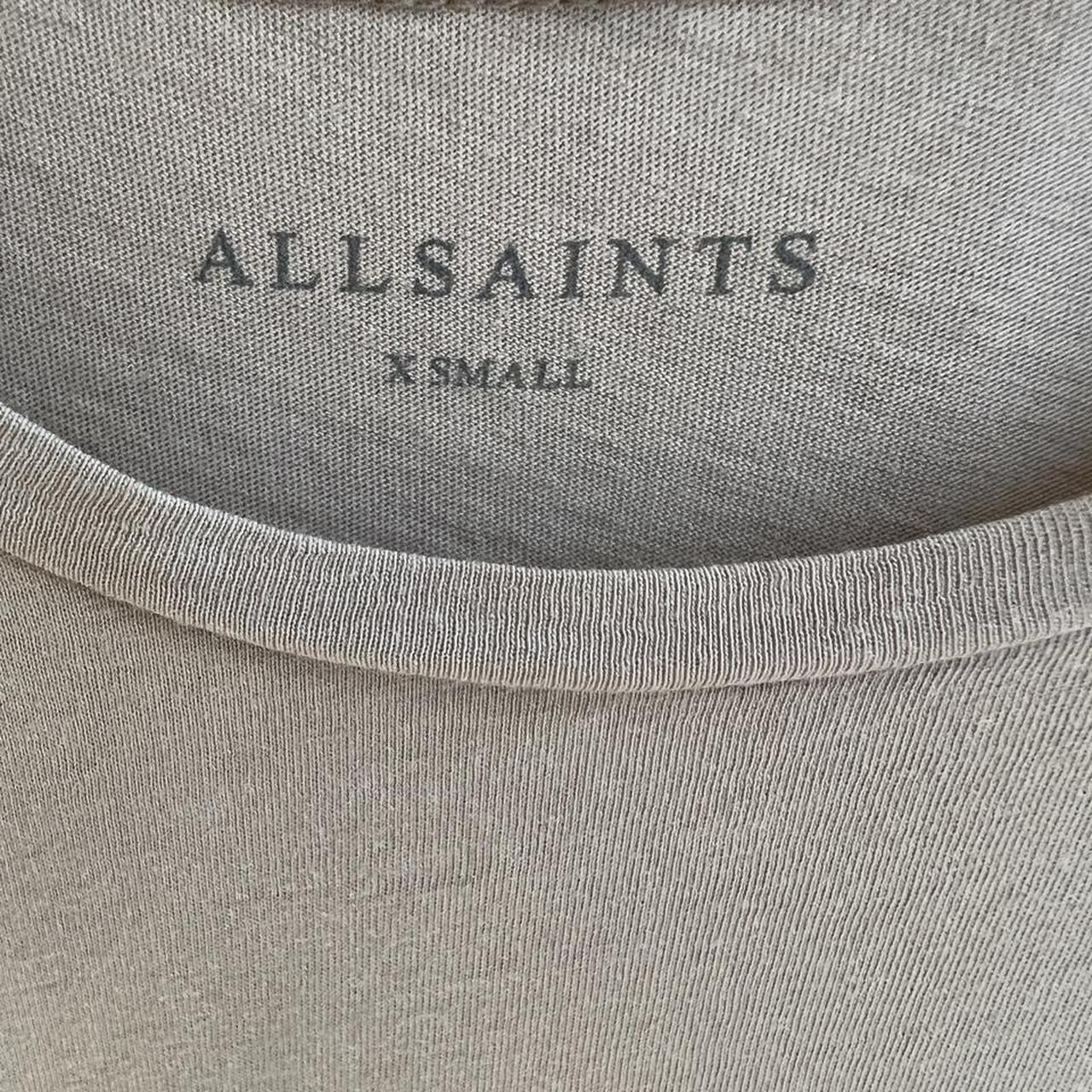 AllSaints Men's Tan and Cream T-shirt | Depop