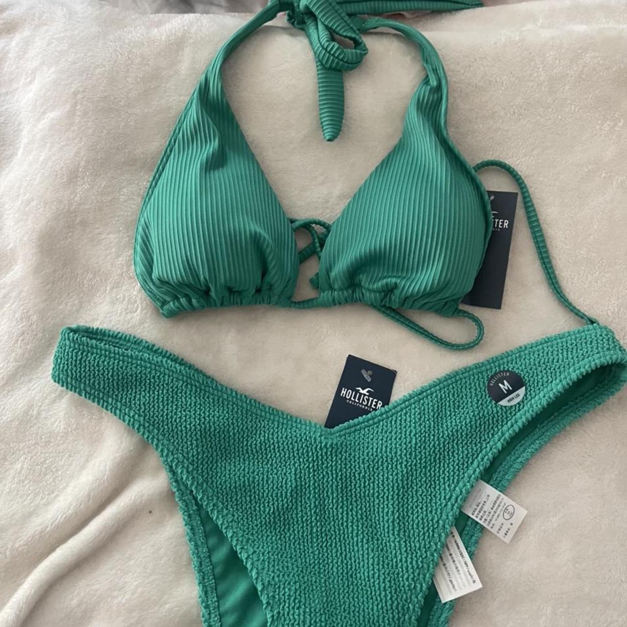 Hollister Co Women S Green Bikini And Tankini Tops Depop