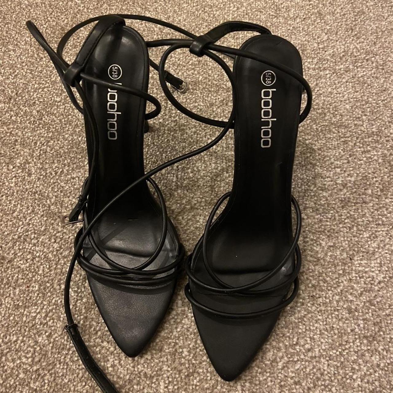 Black heels. Worn once. #heels #blackheels #mules - Depop