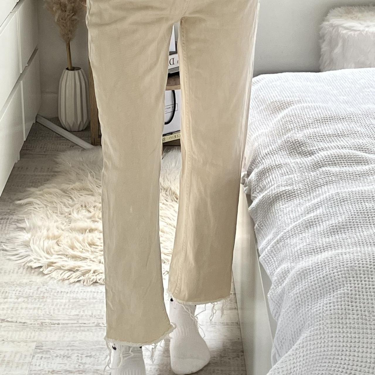 Primark sand straight leg jeans Buttons Size 16... Depop