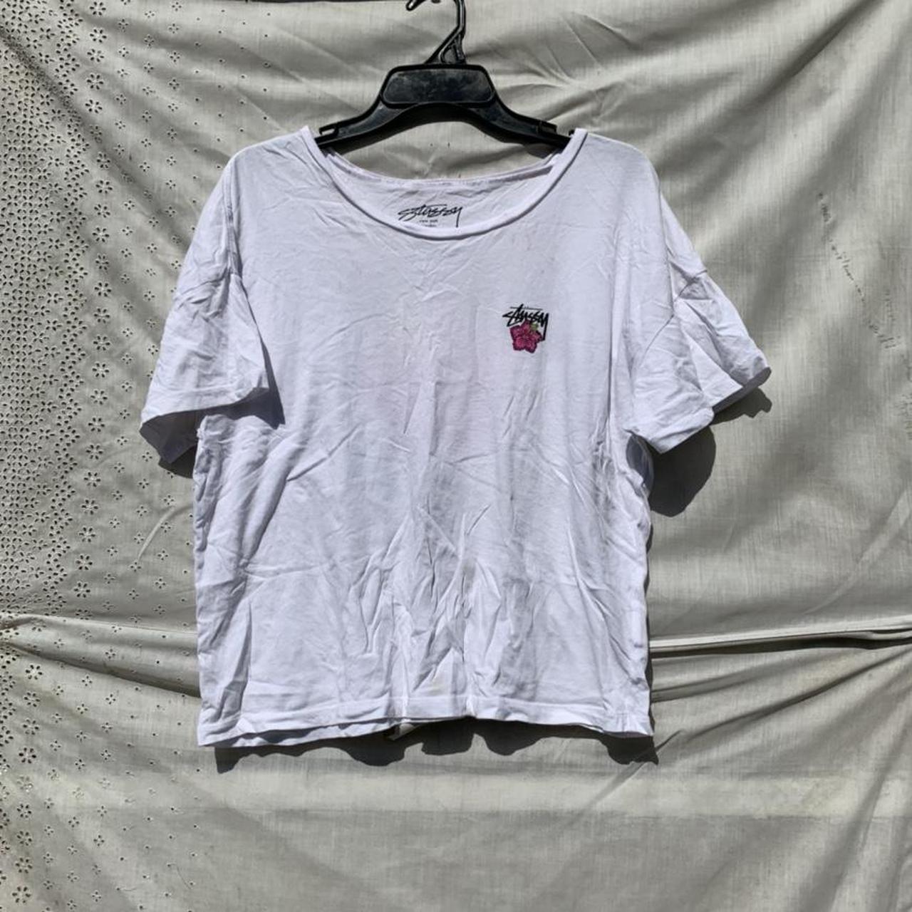 Stussy white shirt Good condition size M Hawaiian... - Depop