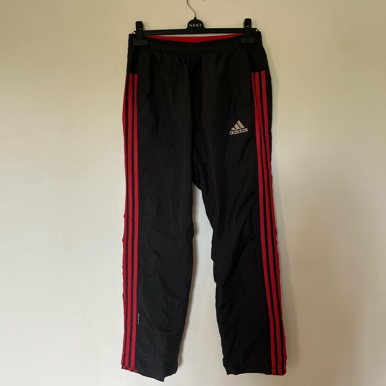 Black and Red Adidas Trackies - Good Condition - Size S - Depop
