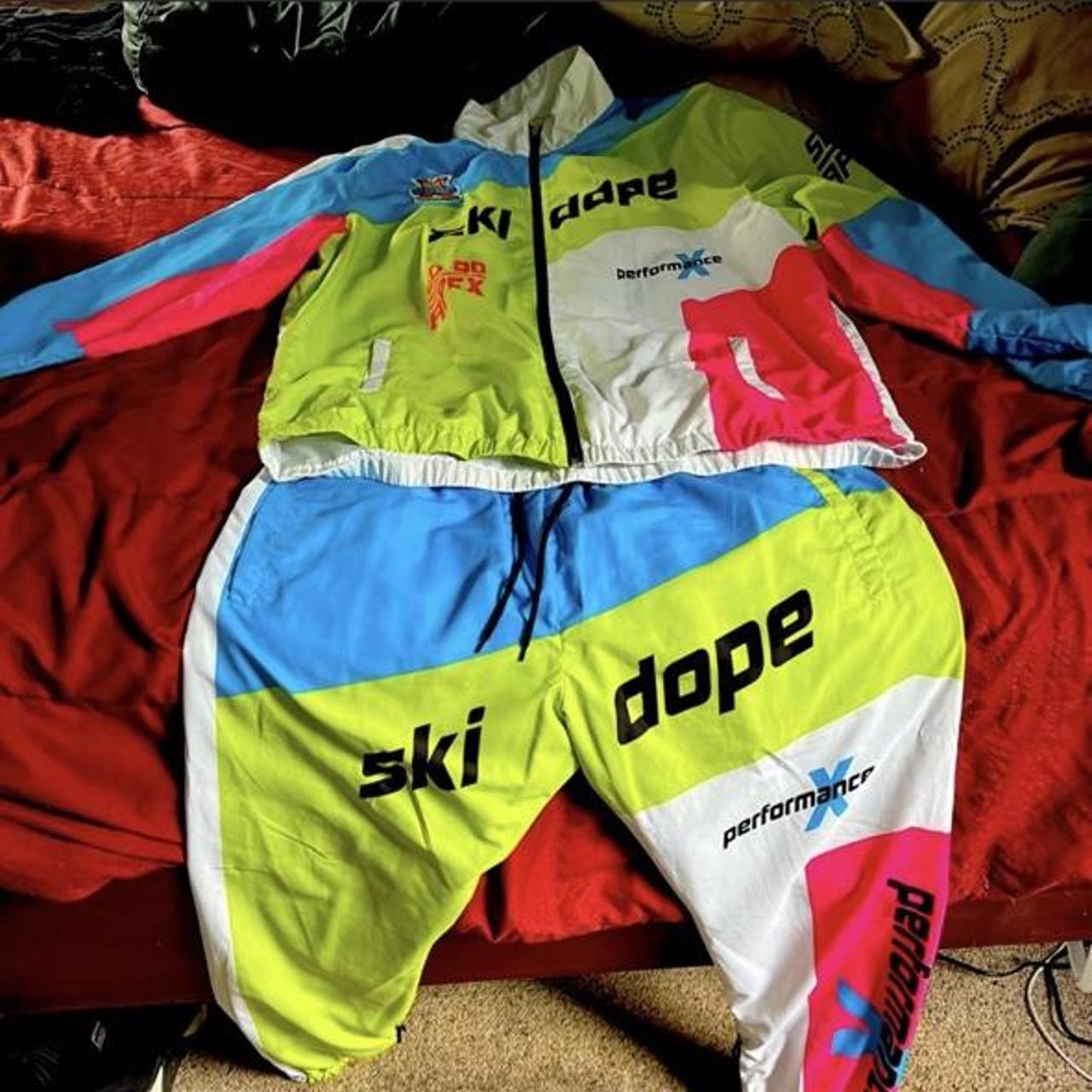 Mens 2 Piece Multicolor Fully Lined Windbreaker Suit Depop