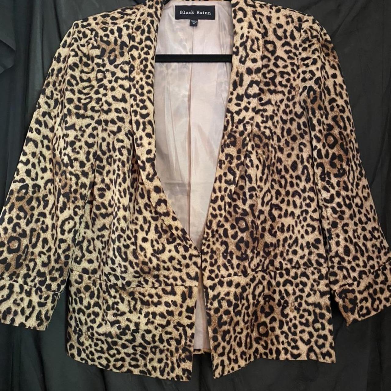 Leopard print business casual suit jacket. Closure... - Depop