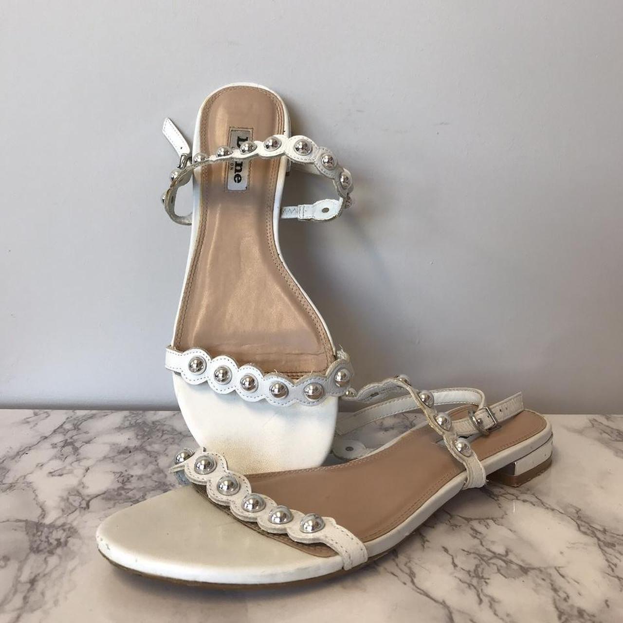 Dune London Lotty Flat Sandals White