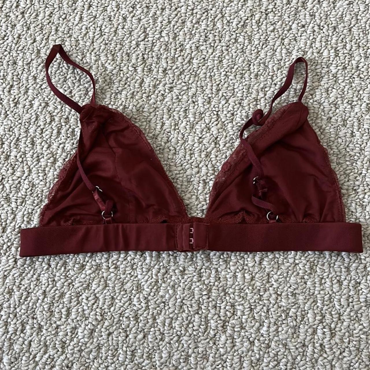 Lulus Women's Burgundy Bra | Depop