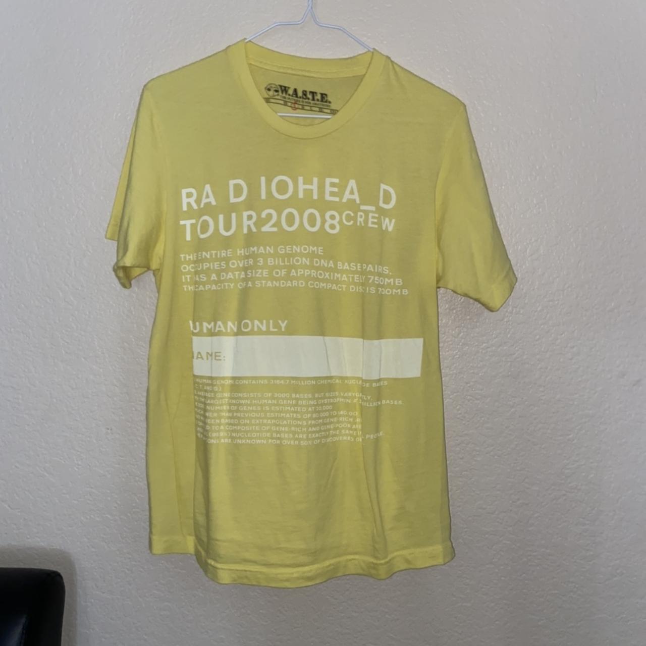 2008 Radiohead tour yellow shirt Crew members were | Depop