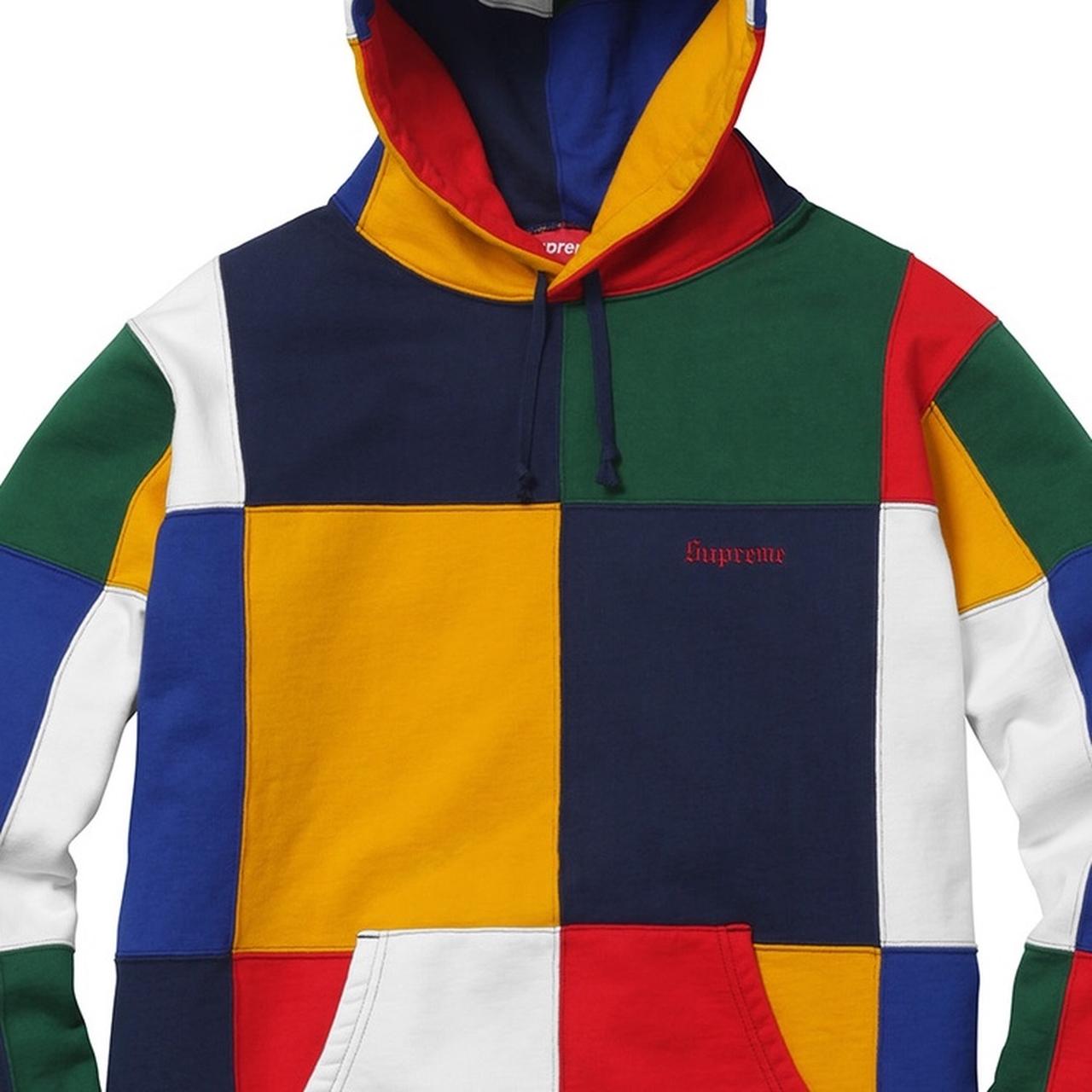 Supreme patchwork hoodie on sale navy