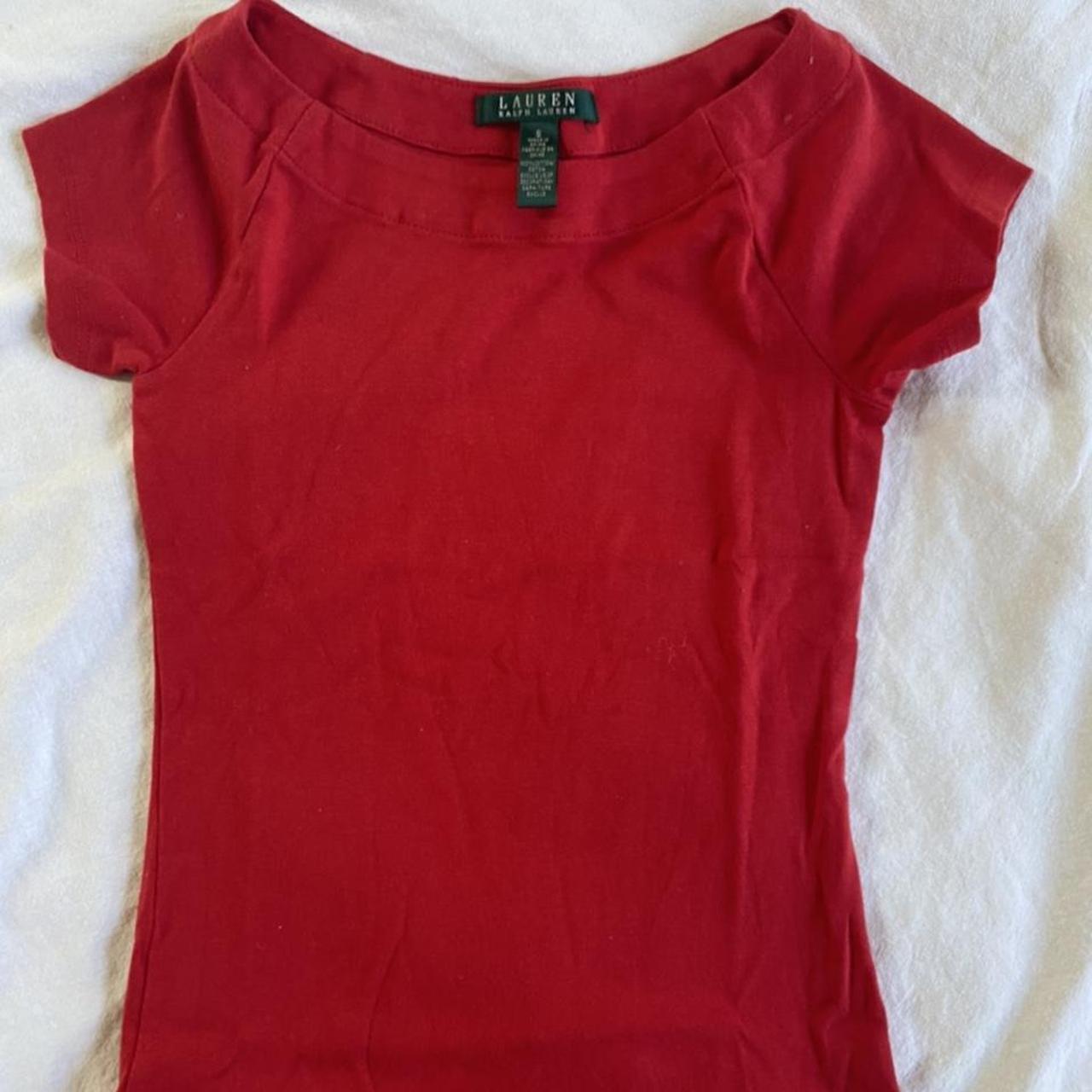 Ralph Lauren Red Tshirt Size small but is really... - Depop