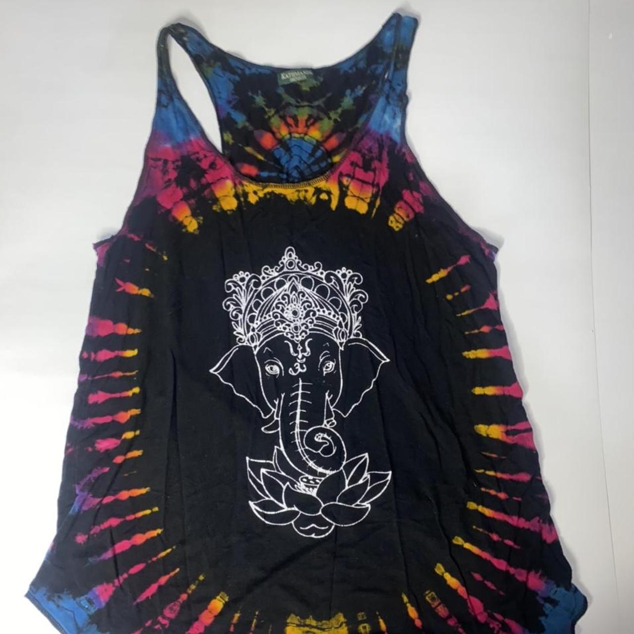 Organic tie dye Kathmandu imports racerback elephant... Depop