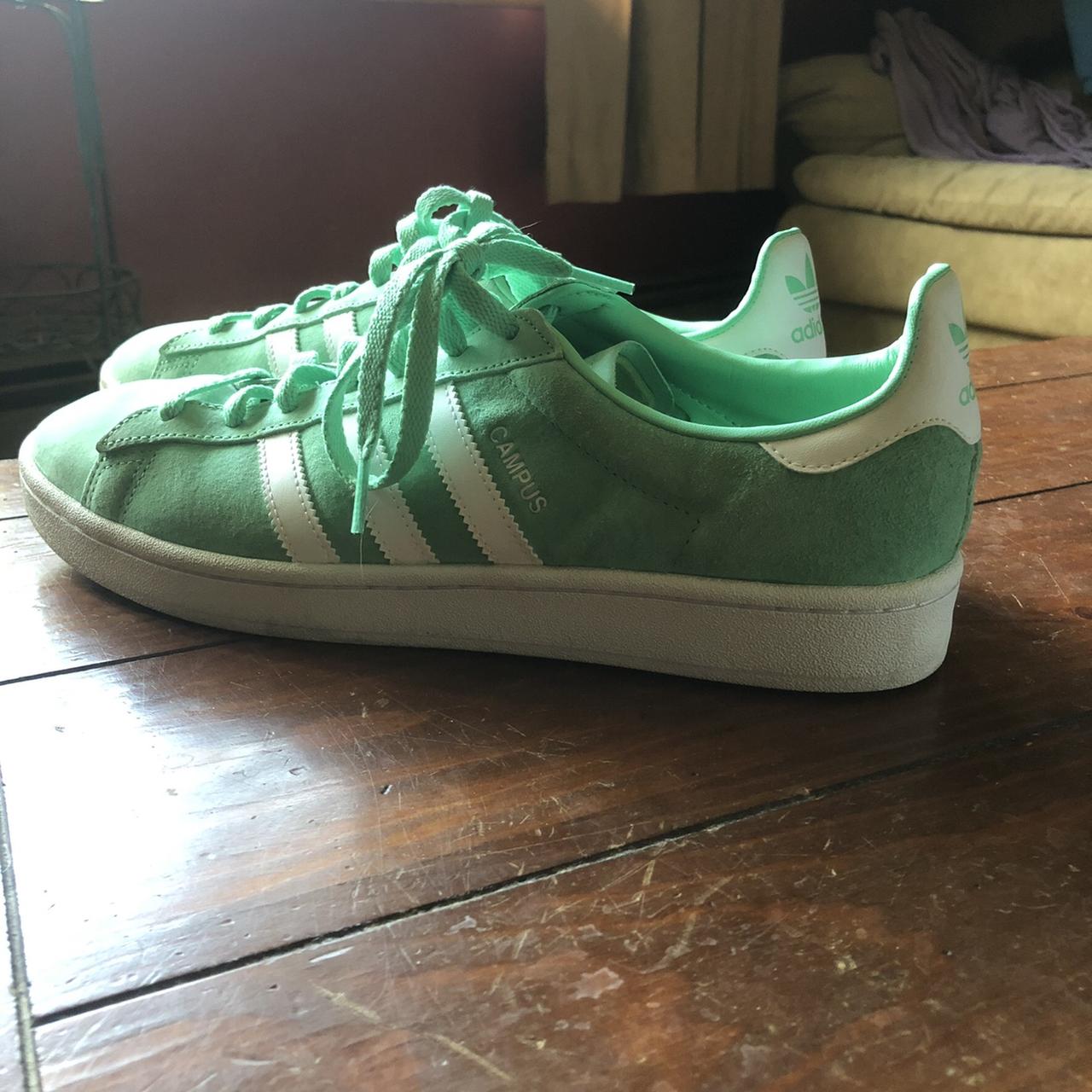 Seafoam light green adidas campus sneakers. Only... - Depop