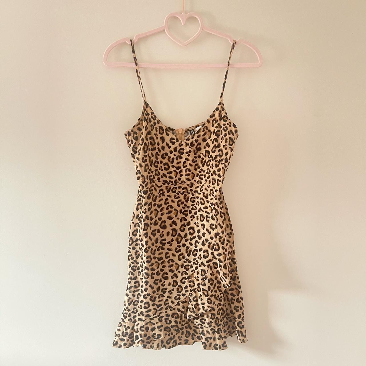 H&M LEOPARD CAMI MINI DRESS 💘 size S, worn once!... Depop