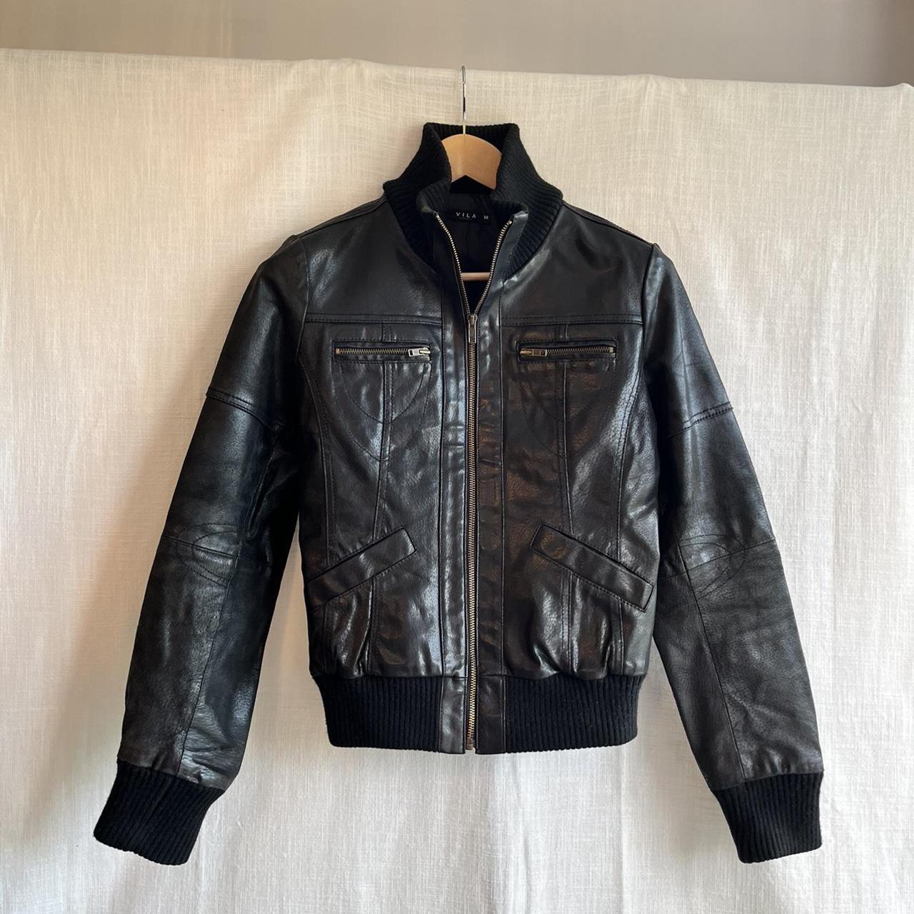 Ladies Villa Clothing #leather bomber jacket in... - Depop