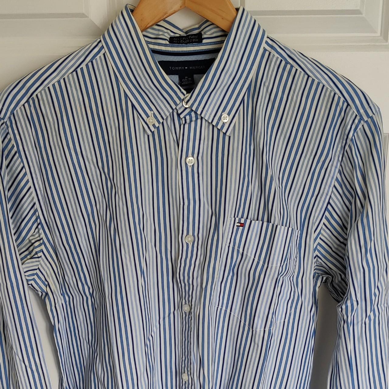 Tommy Hilfiger Custom Fit Shirt - Blue Size: M... - Depop