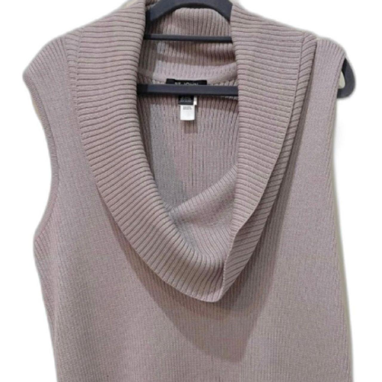 St. John Lavender Ribbed Cowl Neck Sleeveless cheapest