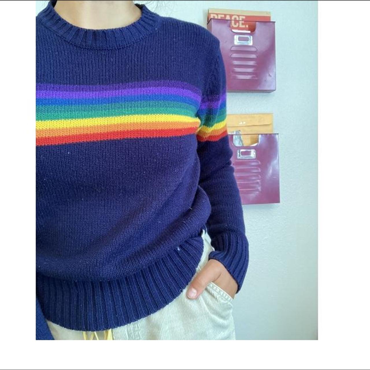 Vintage rainbow sweater. That 70s show vibes there... Depop