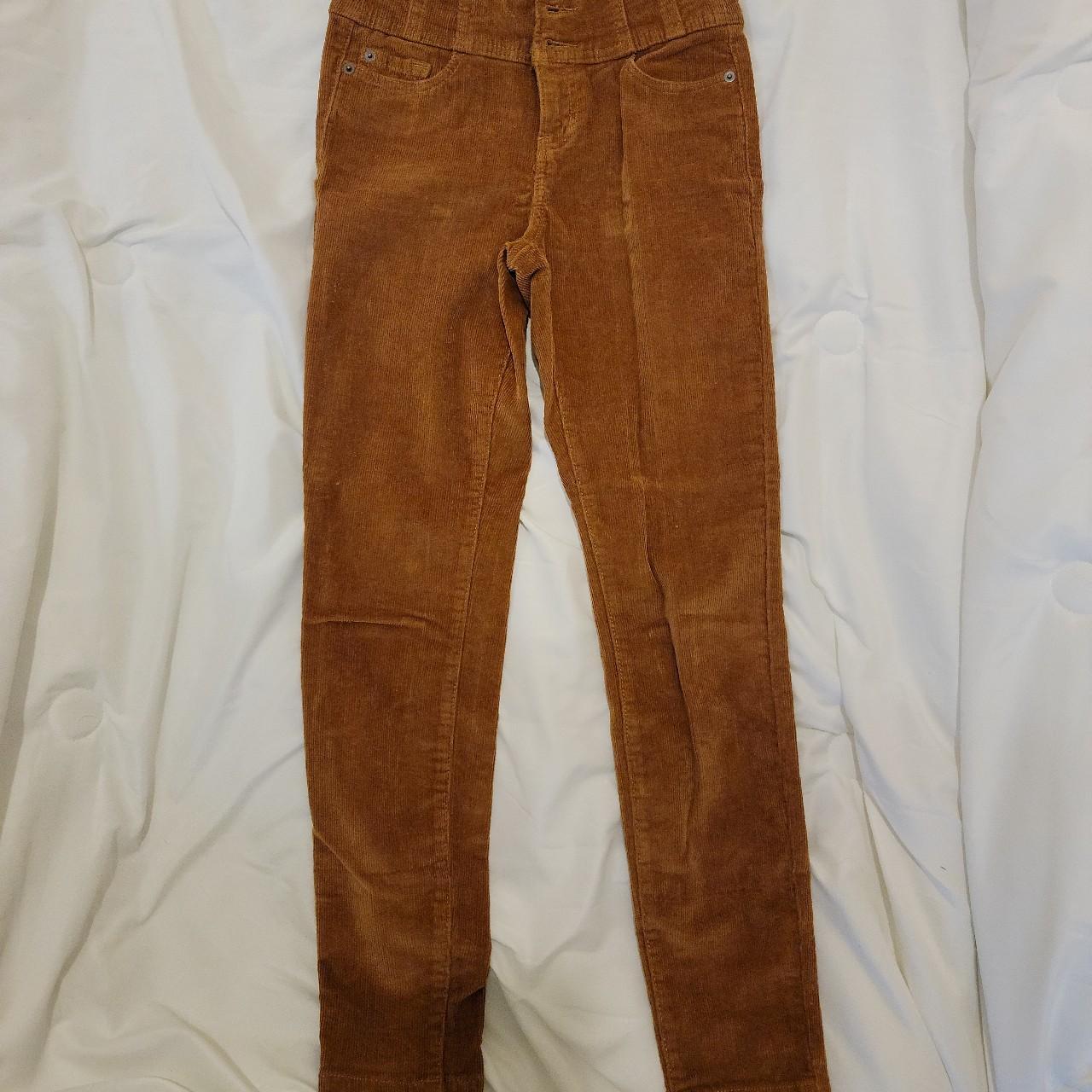 Brown corduroy jeans (For reference) 5'7 A cup 110... - Depop