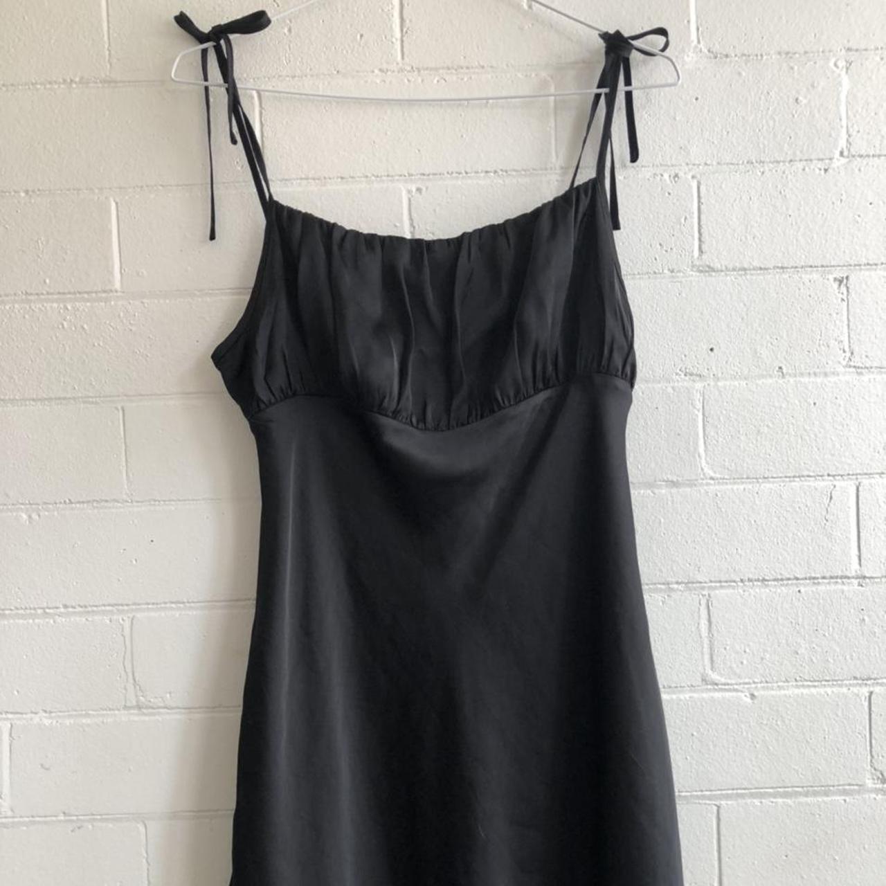 Black silky dress by Glassons Adjustable straps with... - Depop