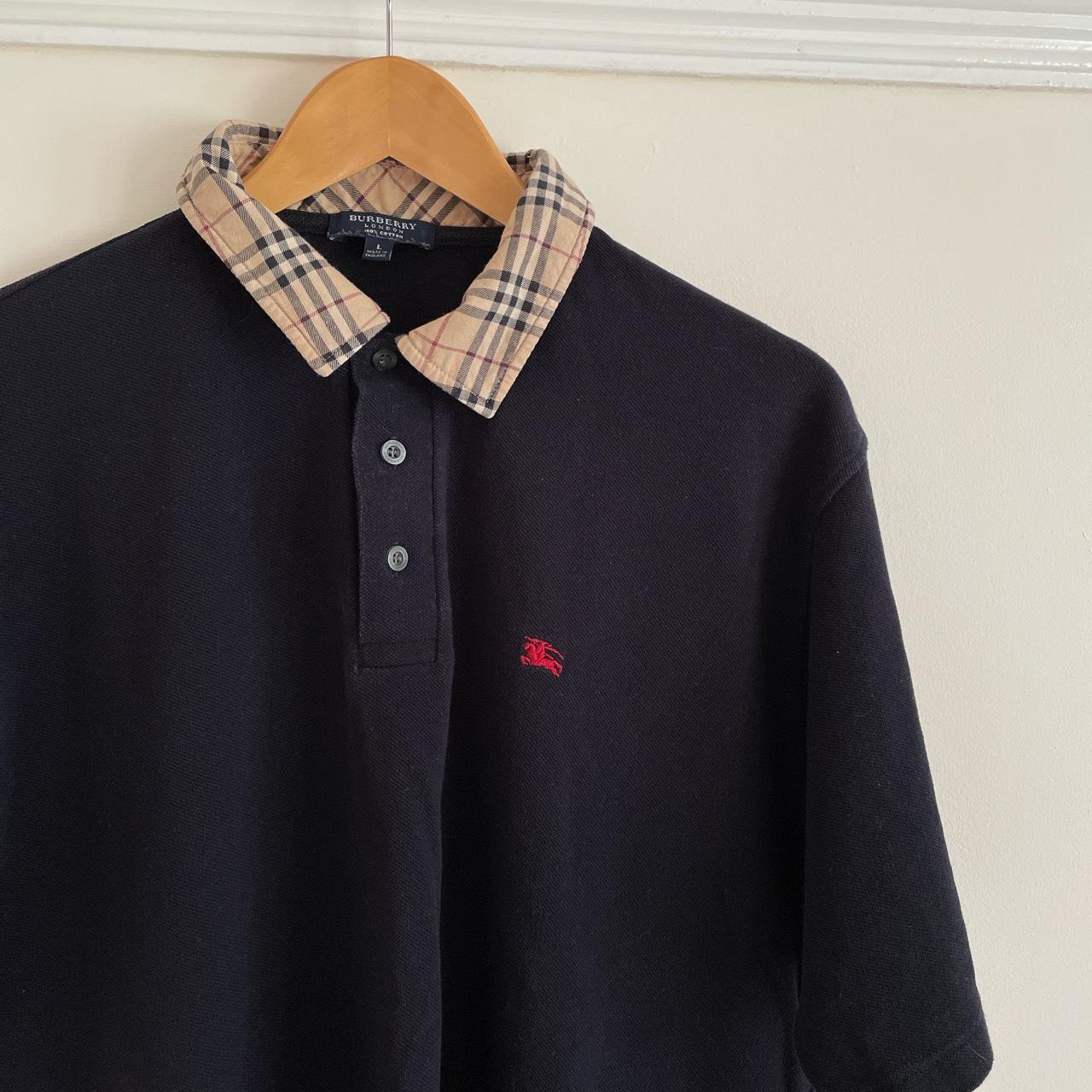 Vintage Burberry mens nova check polo shirt / size ... - Depop