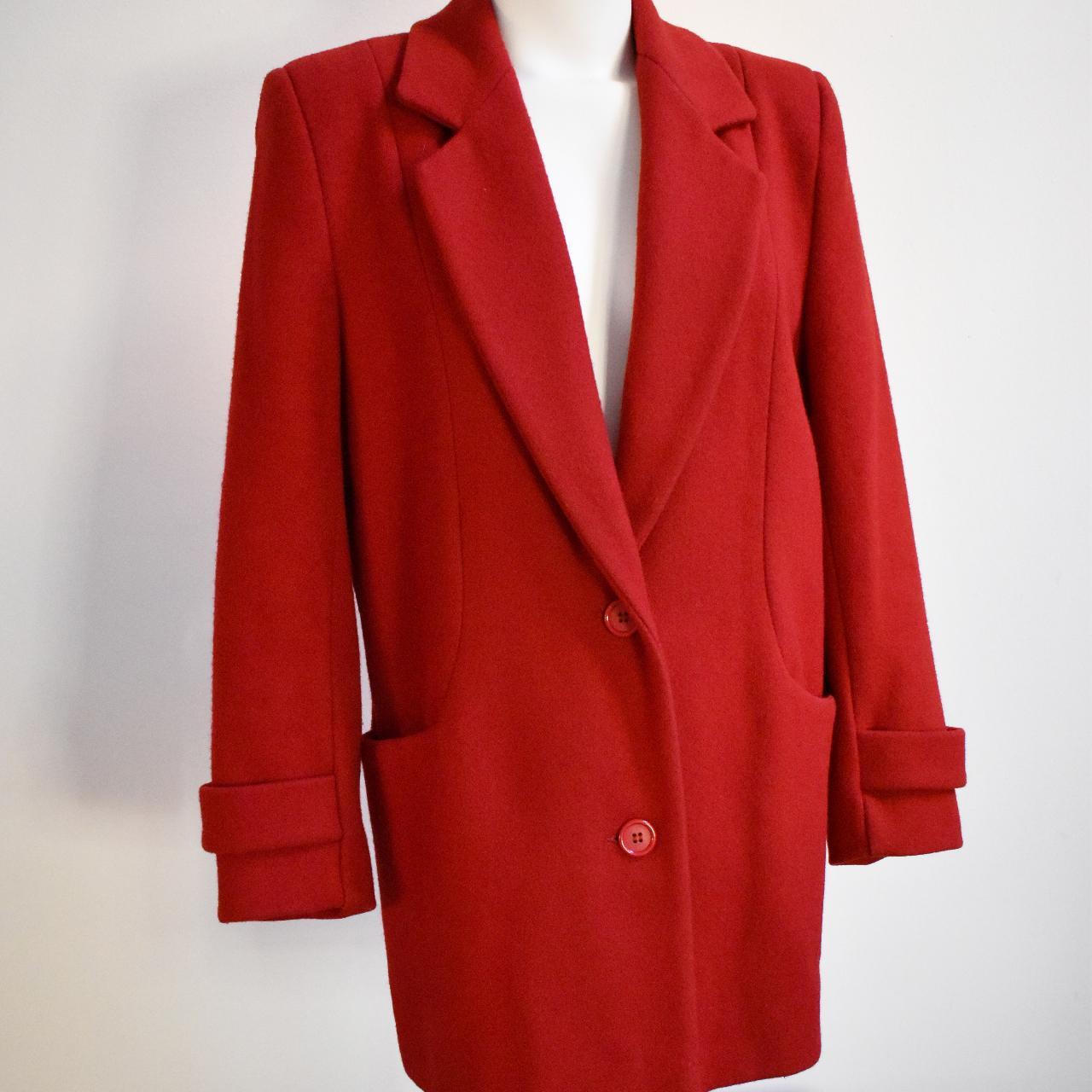 Red wool Ferncroft coat size 6, stylish elegant... - Depop