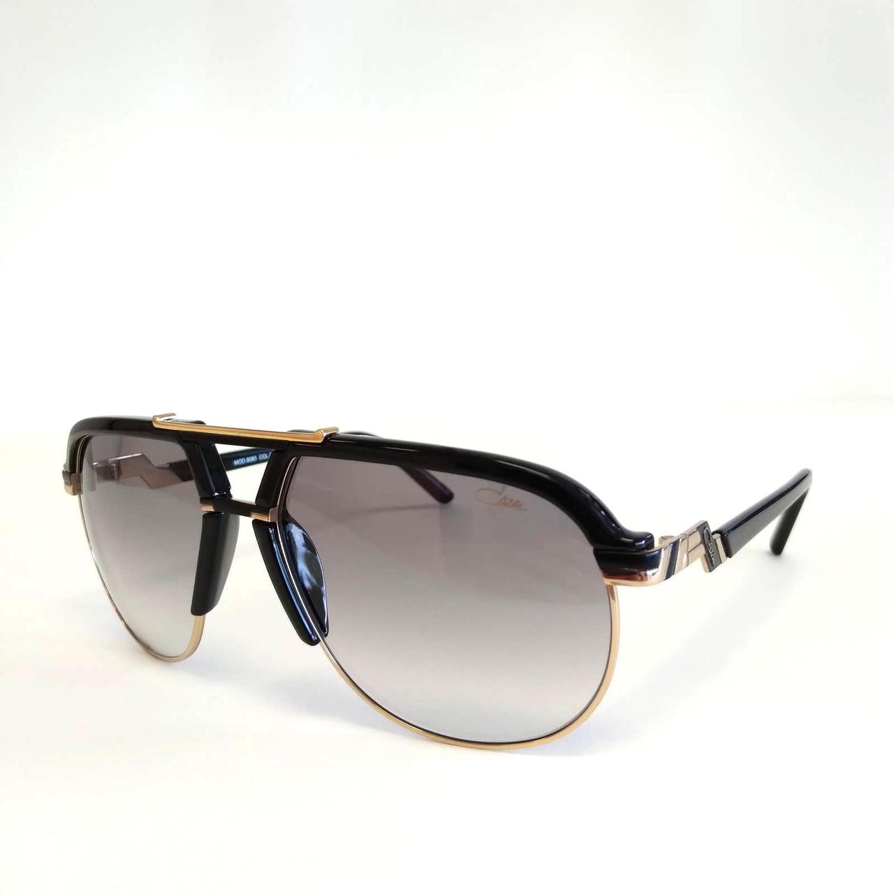 Cazal Men's Black and Gold Sunglasses | Depop