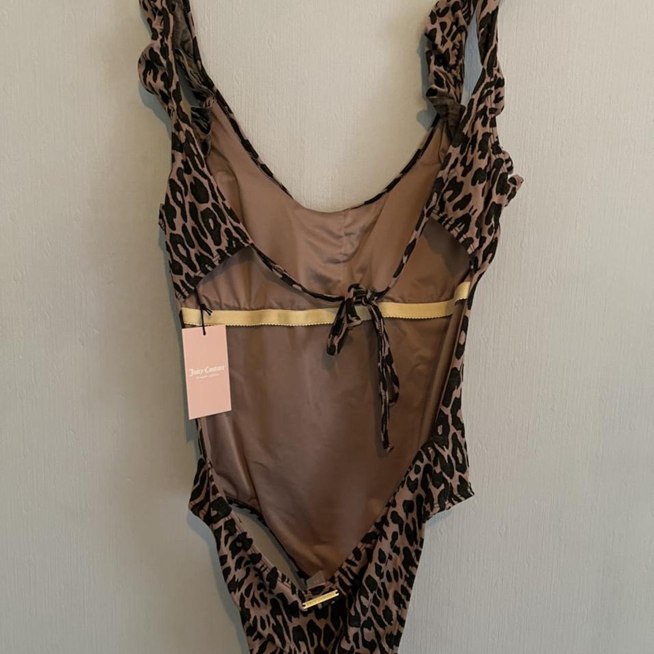 Juicy Couture all in one Swimming costume leopard... - Depop