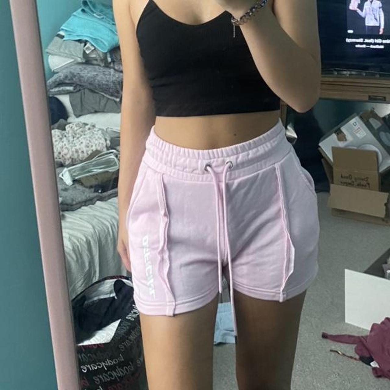 Baby pink official boohoo tracksuit shorts New... Depop