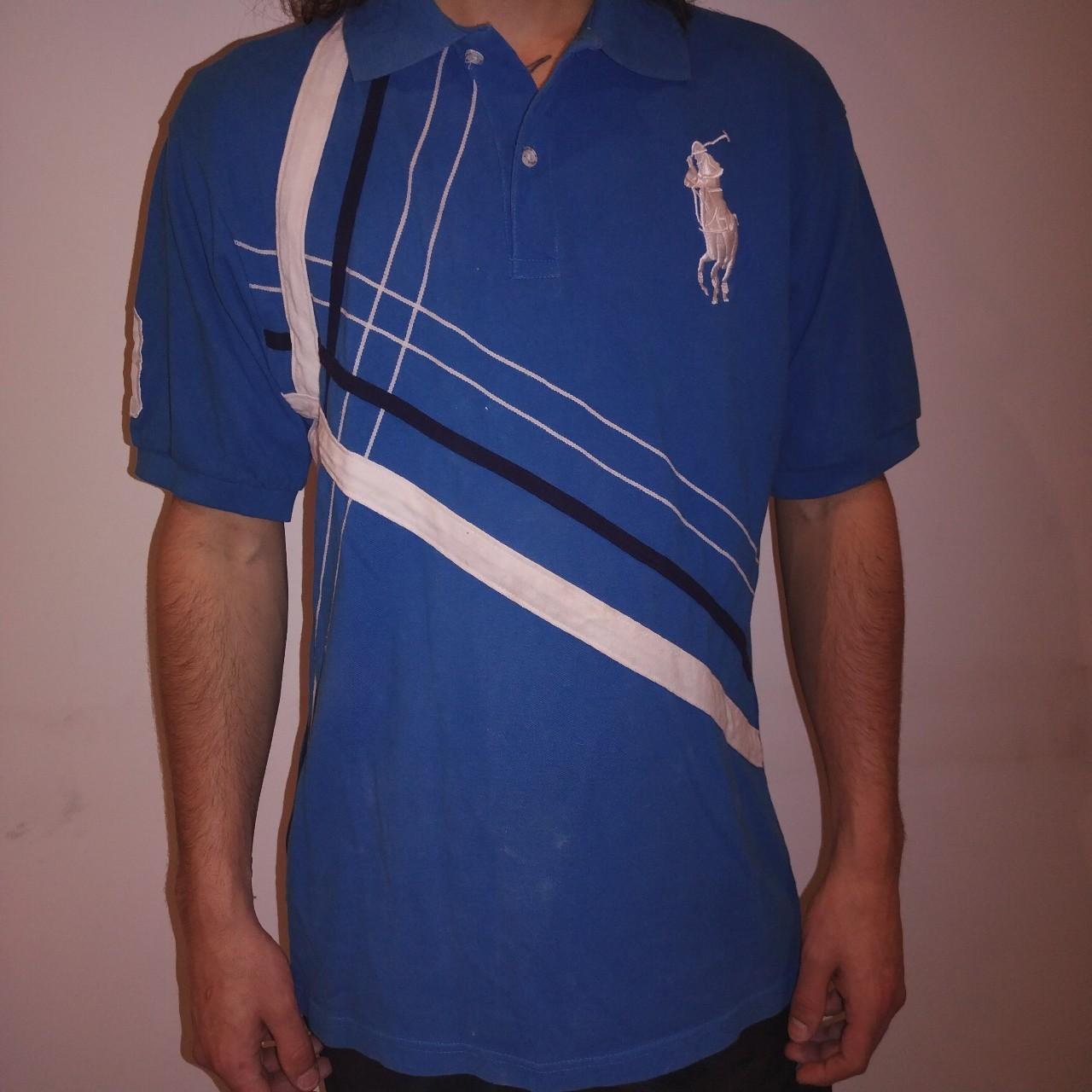 Ralph Lauren Men's Blue and Black Poloshirts Depop