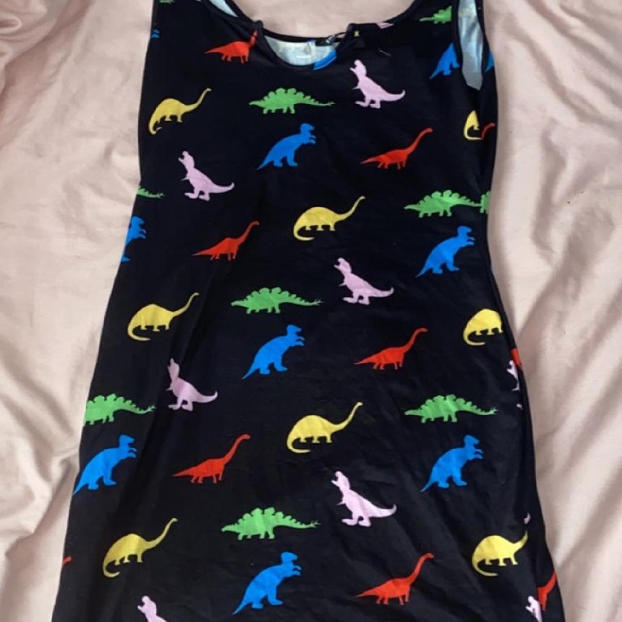 shein dinosaur dress size medium/8-10 never been worn - Depop