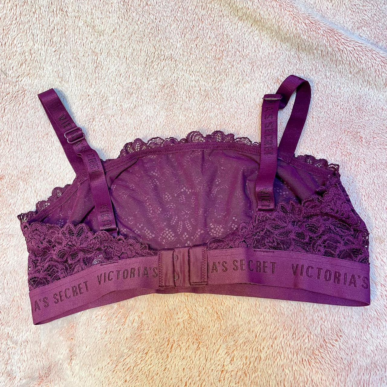 Victoria's Secret burgundy purple wireless bra size - Depop