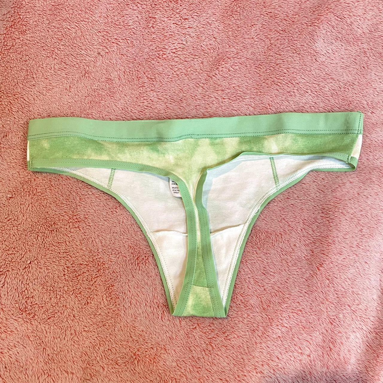 Aerie Women's Green and White Panties | Depop