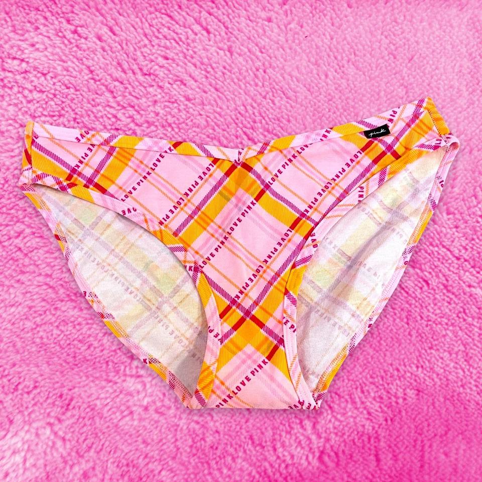 Plaid PINK Panty ~ size medium ~ brand is Victoria's - Depop