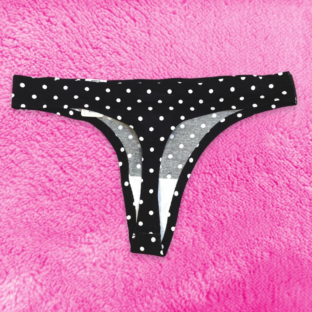 Black And White Polka Dot Thong ~ Size Medium ~ Brand Depop