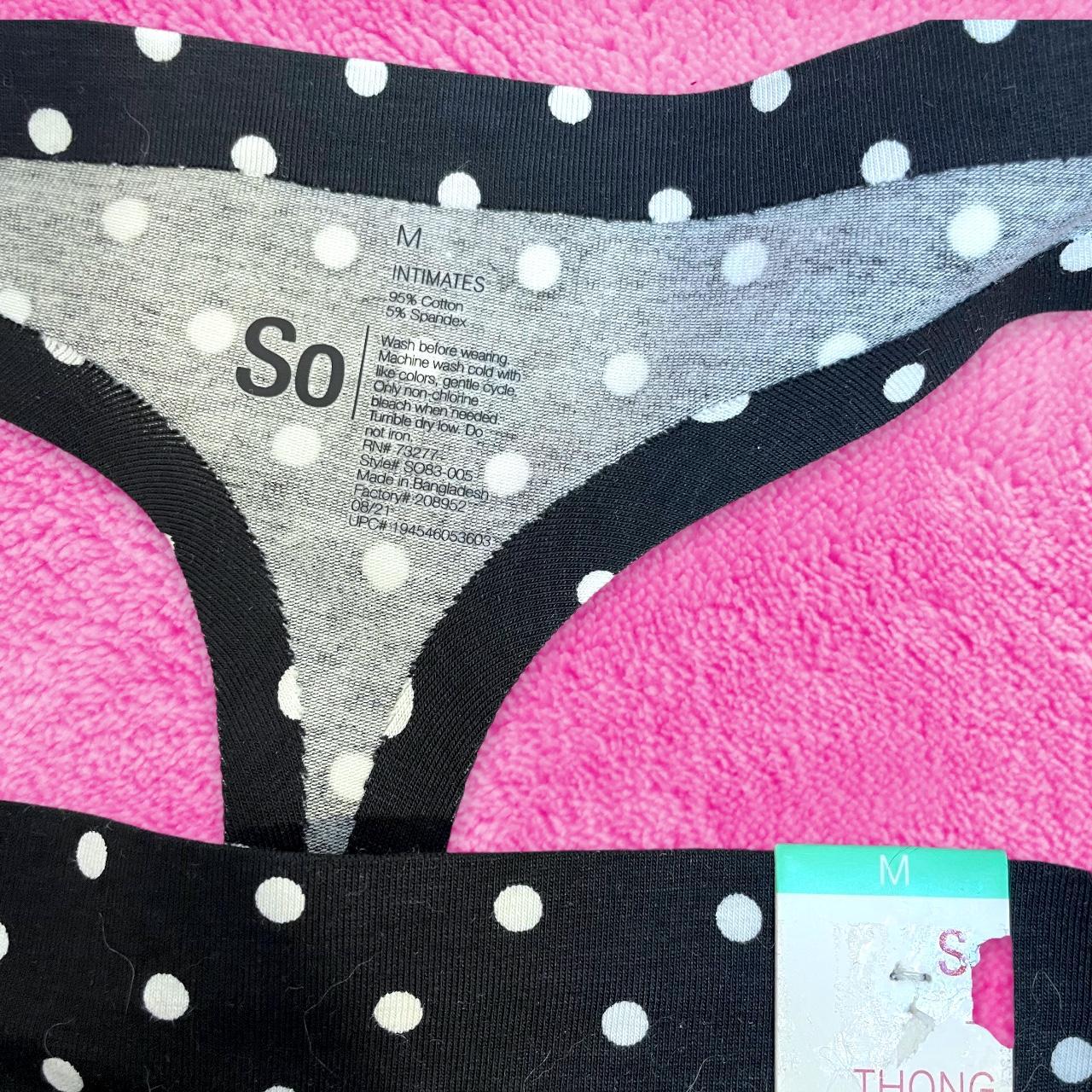 Black & White Polka Dot Thong ~ size medium ~ brand... - Depop