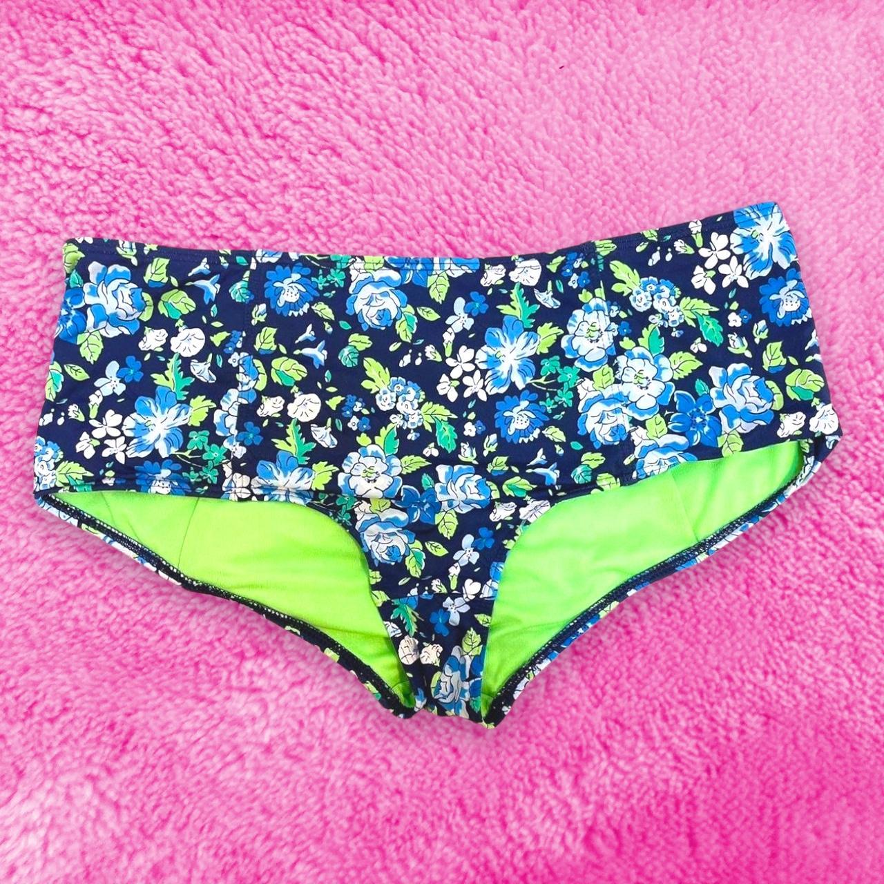 Blue Floral Bikini Bottom ~ size XS ~ brand is... - Depop