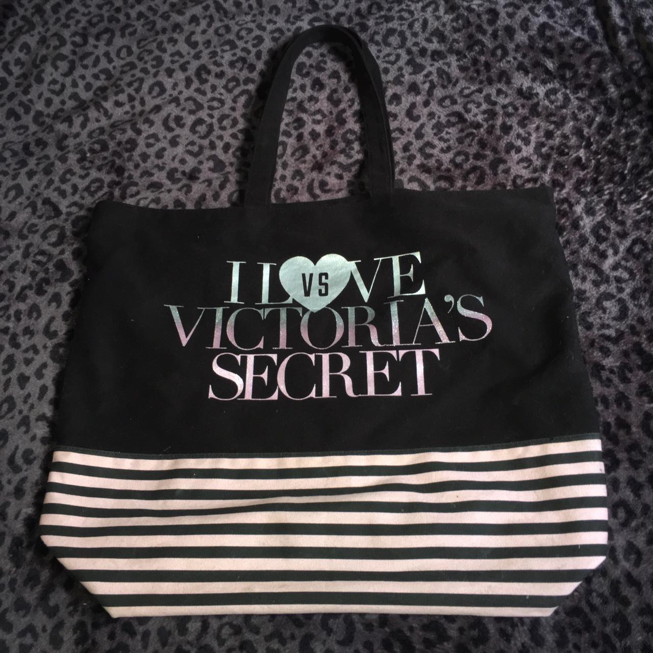 Victoria's Secret Pink Sequin Heart Canvas Tote Bag