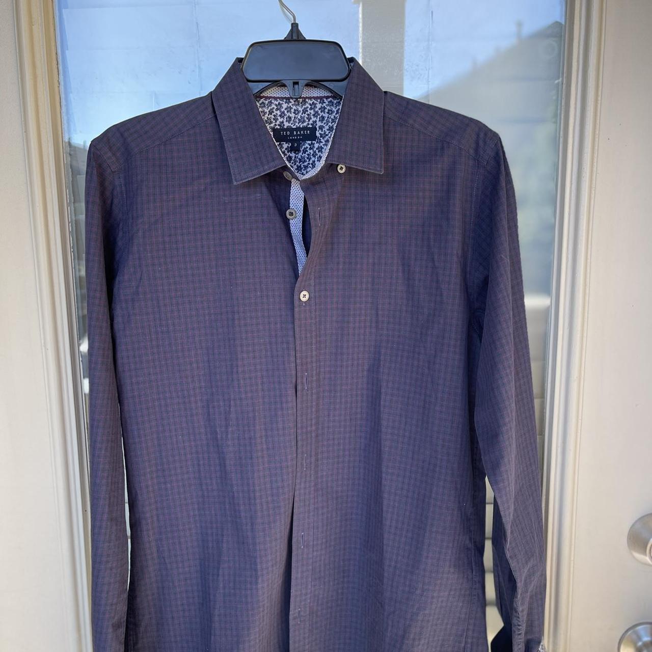 Ted Baker Men's Purple and Blue Shirt
