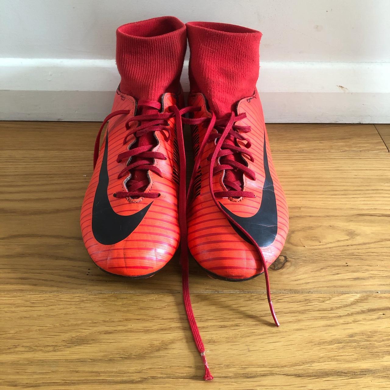 red-nike-football-boots-uk-5-depop
