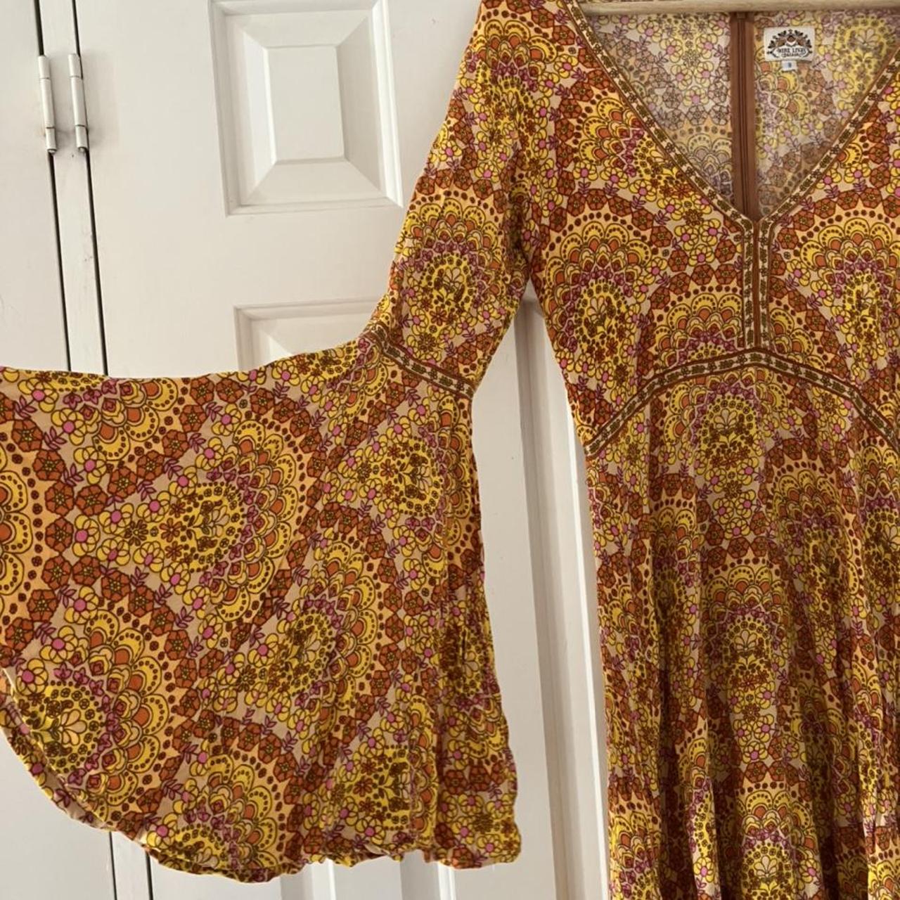 Women's Pink and Orange Dress Depop