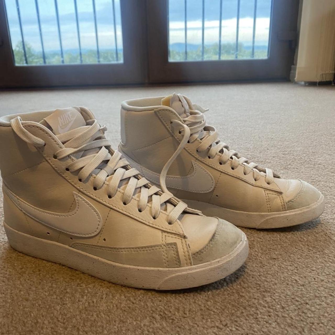 Nike Blazers mid 77 in orewood beige & white UK size... - Depop