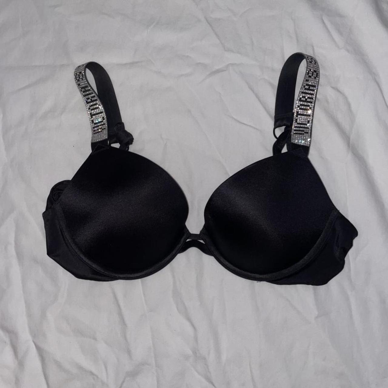 Victoria’s Secret bling out black bra. Bombshell