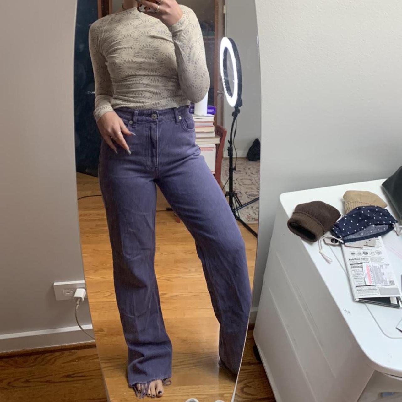 zara purple jeans