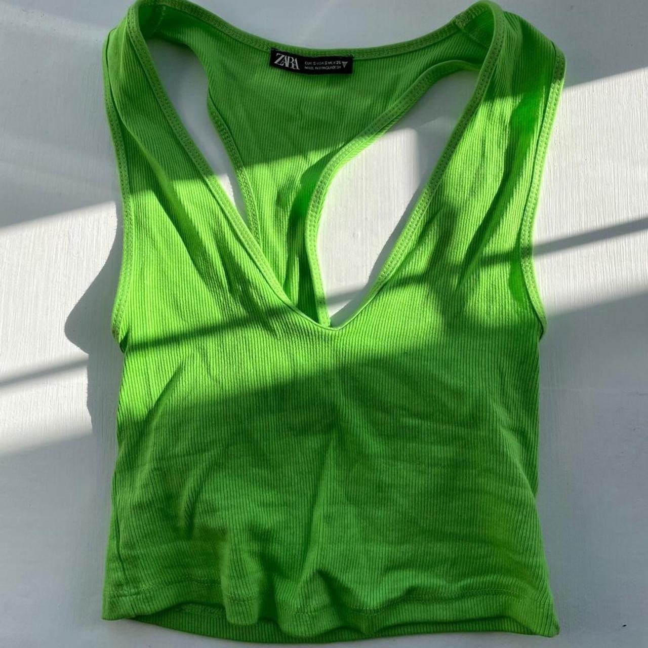 zara green racer top