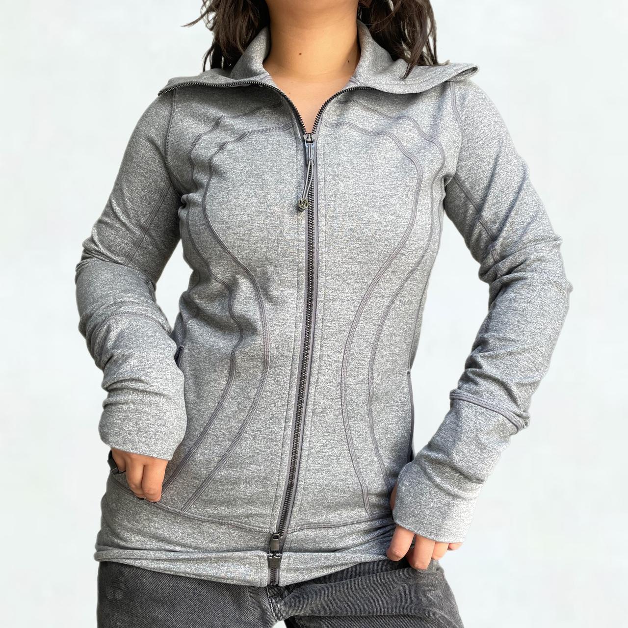 lululemon athletica, Jackets & Coats, Lululemon Womens Track Jacket Full  Zip Light Gray Collared Size 6 Activewear