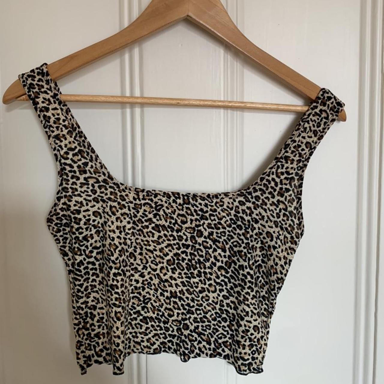 Shein Leopard Print Crop Top Size 6 8 Barely Worn Depop