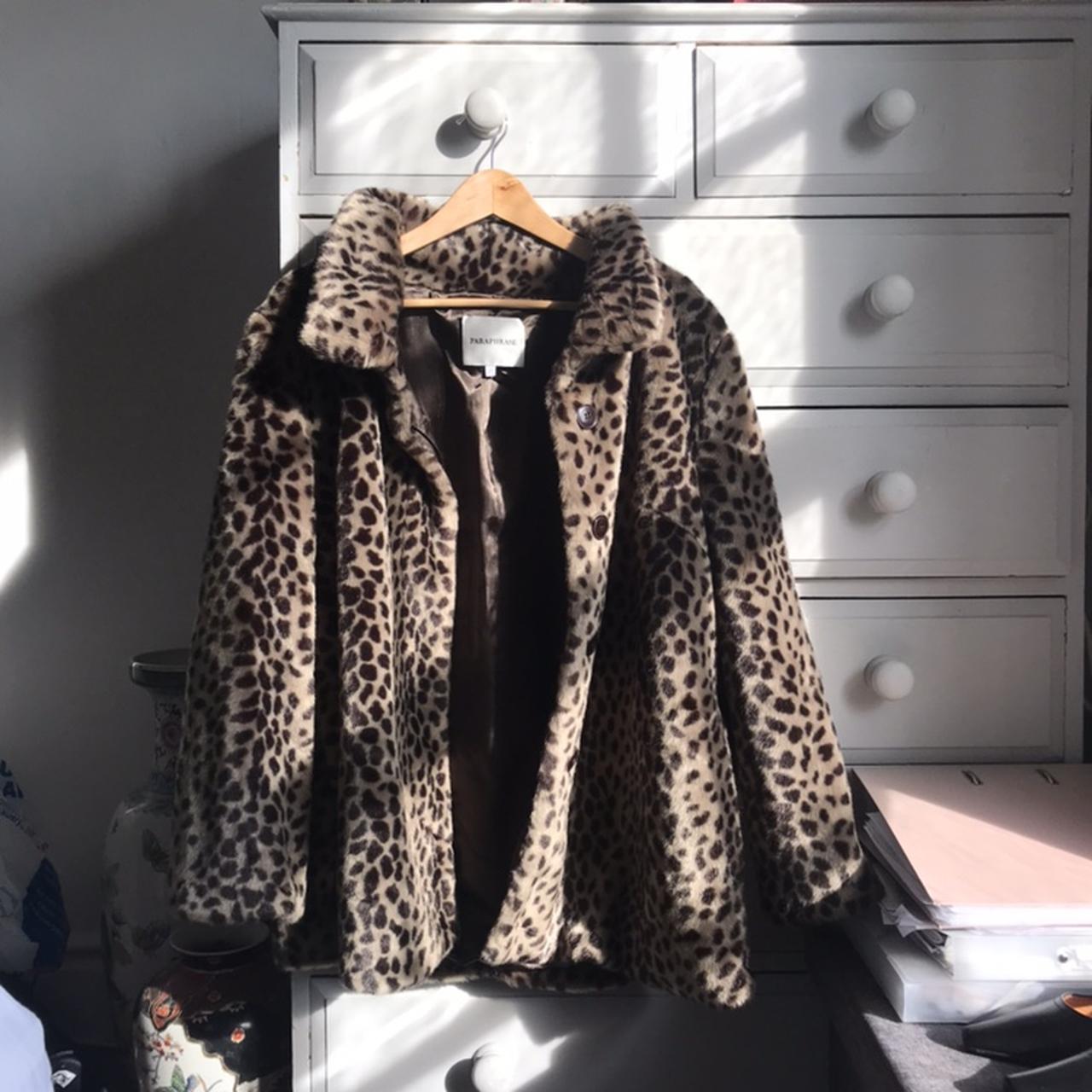 Paraphrase oversized leopard print faux fur coat Depop